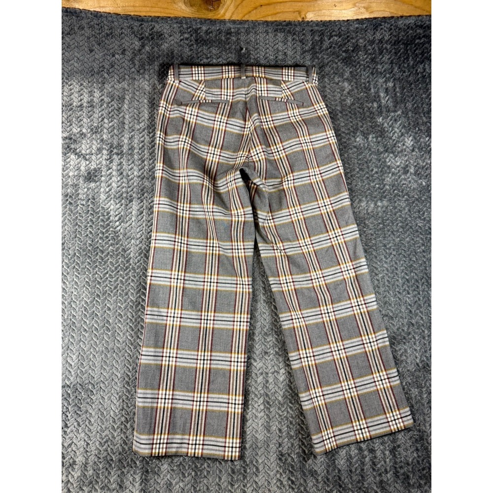 J Crew Cropped Pants Womens 4 Gray‎ Plaid Stretch Slash Pockets Casual Work - Picture 2 of 9
